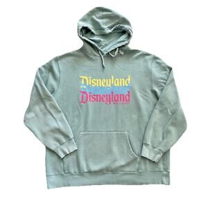 Disneyland Resort Retro Logo Hooded Sweatshirt Mens Size L Womens Size XL
